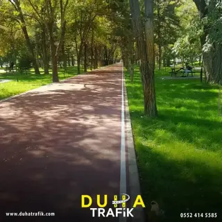 Çiftkompenant boya uygulaması — Foto Galeri — Duha Trafik | Otopark Çizgileri ve Zemin Boyama Hizmetleri